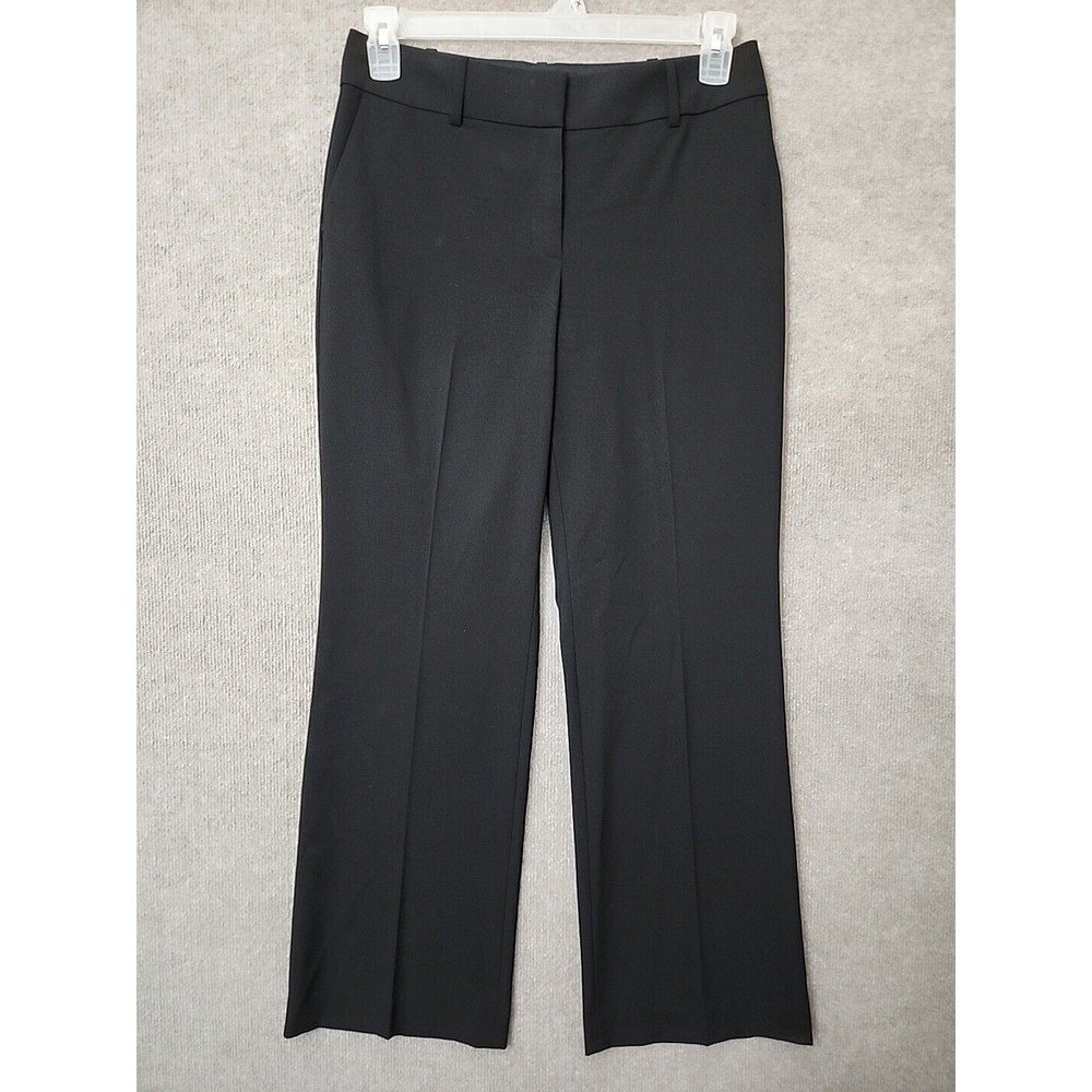Ann Taylor Dress Pants Womens 6 Petite Black Straight Leg Stretch Business